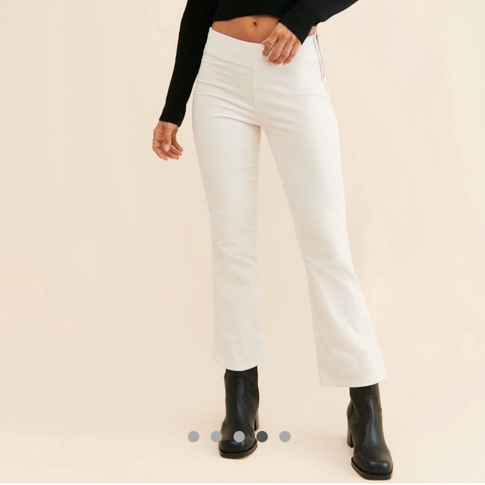 FREE PEOPLE  NWT In My Feelings Velvet Crop Slim Flare Pants